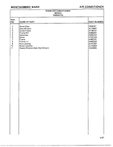Air Conditioner Page 10 Diagram and Parts List for 5317A  Frigidaire Air Conditioner