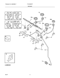 BURNER Diagram and Parts List for PLCS389ECF  Frigidaire Range