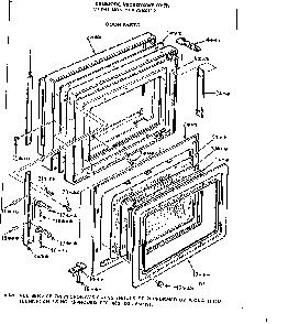 Door Parts Diagram and Parts List for 5648858410  Kenmore Microwave