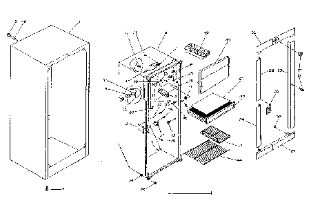 Cabinet Parts Diagram and Parts List for 253T9CL  Kenmore Refrigerator