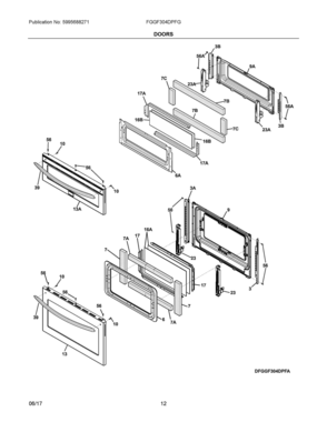 06 - DOORS Diagram and Parts List for FGGF304DPFG  Frigidaire Range