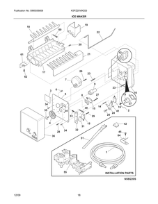 Ice Maker 1 Diagram and Parts List for KSPZ25V9GS3  Frigidaire Refrigerator