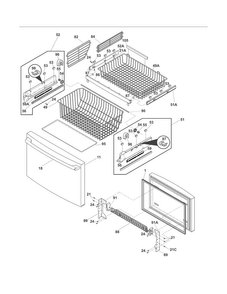 Freezer Drawer/baskets Diagram and Parts List for EI23BC36IB7  Electrolux Refrigerator