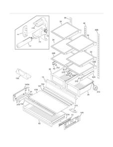 Shelves Diagram and Parts List for FPHN2899LF4  Frigidaire Refrigerator