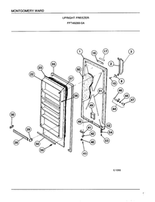 Upright Freezer Diagram and Parts List for 49269A  Frigidaire Freezer