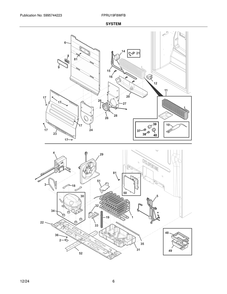 System Diagram and Parts List for FPRU19F8WFB  Frigidaire Refrigerator