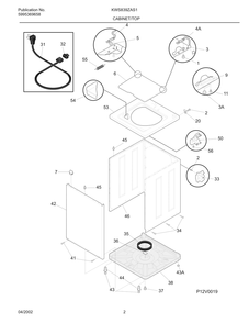 Cabinet/Top Diagram and Parts List for KWS839ZAS1  Frigidaire Washer