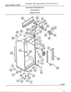 Cabinet Parts Diagram and Parts List for 19844B  Frigidaire Refrigerator