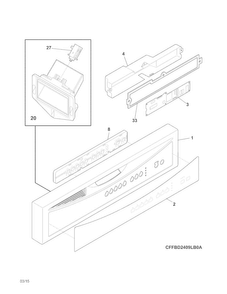 Control Panel Diagram and Parts List for LFBD2409LF2B  Frigidaire Dishwasher