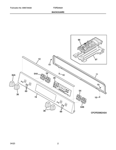Backguard Diagram and Parts List for FCFE3062AWB  Electrolux Range