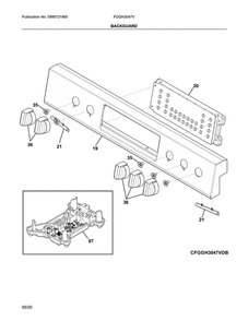 Part Location Diagram of 5304521009 Frigidaire CONTROL PANEL