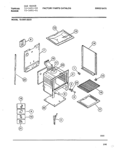 Gas Range Page 8 Diagram and Parts List for 72-3651-00  Tappan Range