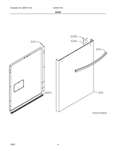 Door Diagram and Parts List for GDSH4715AD0A  Frigidaire Dishwasher