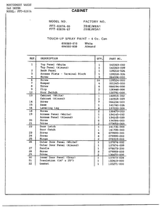Cabinet Page 2 Diagram and Parts List for 8287A  Frigidaire Dryer