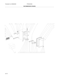 Recommended Spares Diagram and Parts List for FFBC4622QS  Frigidaire Wine and Beverage Cooler