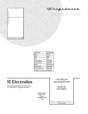 COVER Diagram and Parts List for FRT18B6CB7  Frigidaire Refrigerator