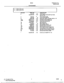 Top/drawer Page 2 Diagram and Parts List for 480440A  Frigidaire Range