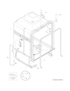 Tub Diagram and Parts List for FGBD2438PW6A  Frigidaire Dishwasher