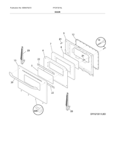 Door Diagram and Parts List for FFGF3015LBG  Frigidaire Range