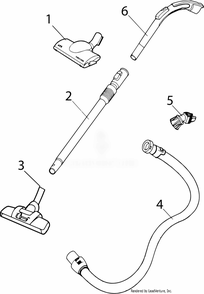 Accessories Diagram and Parts List for EL4021A  Electrolux Canister Vacuum