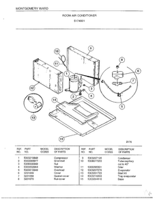 Room Air Conditioner Page 3 Diagram and Parts List for 5174001  Frigidaire Air Conditioner