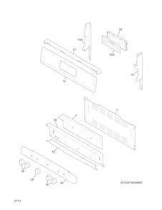 Backguard Diagram and Parts List for FGGF3054MWF  Frigidaire Range