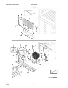 System Diagram and Parts List for FFHI1835VS6  Frigidaire Refrigerator