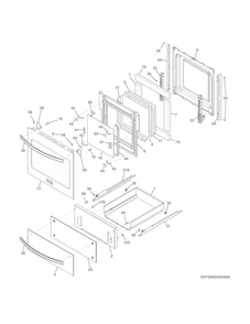 Door/drawer Diagram and Parts List for FFGW2425QSA  Frigidaire Wall Oven
