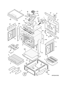 Body Diagram and Parts List for FFES3015PWE  Frigidaire Range