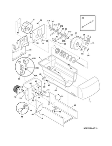Ice Container Diagram and Parts List for FFSC2323LEA  Frigidaire Refrigerator