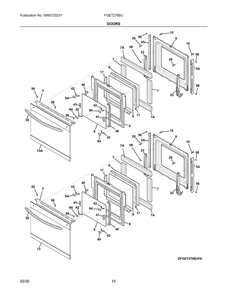 Doors Diagram and Parts List for FGET2766UDB  Frigidaire Range