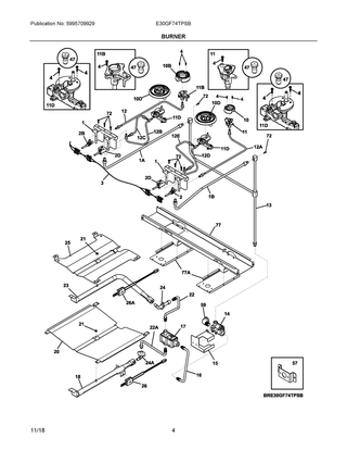 Part Location Diagram of 316440109 Frigidaire IGNITOR/ORIFICE ASS
