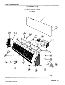 Washer Top Load/console And Controls Diagram and Parts List for 6287C  Frigidaire Washer
