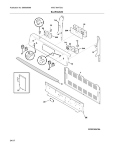 Backguard Diagram and Parts List for FFEF3054TDA  Frigidaire Range