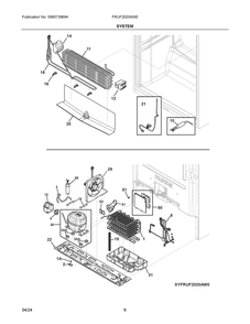 System Diagram and Parts List for FRUF2020AW0  Frigidaire Freezer