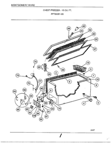 Chest Freezer 15 Cubic Feet Diagram and Parts List for 86351-0D  Frigidaire Freezer