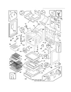 Body Diagram and Parts List for EW3LDF65GSN  Electrolux Range