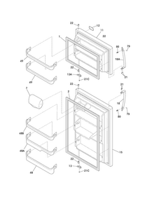 Doors Diagram and Parts List for FFTI2126NS3  Frigidaire Refrigerator