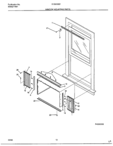 Window Mounting Parts Diagram and Parts List for 5139008E1  Frigidaire Air Conditioner