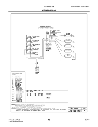 Wiring Diagram Diagram and Parts List for FFGH3054USA  Frigidaire Range