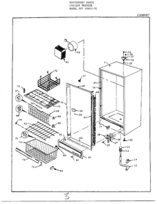Cabinet Diagram and Parts List for 49647C  Frigidaire Freezer