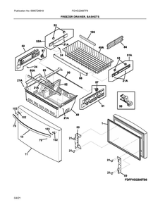 Freezer Door Diagram and Parts List for FGHG2368TF6  Frigidaire Refrigerator