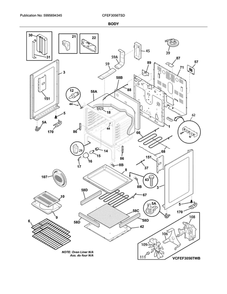 Body Diagram and Parts List for CFEF3056TSD  Frigidaire Refrigerator