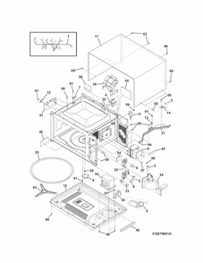 Microwave Diagram and Parts List for 79048842901  Kenmore Microwave
