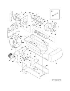 Ice Container Diagram and Parts List for FGHS2655PF1  Frigidaire Refrigerator