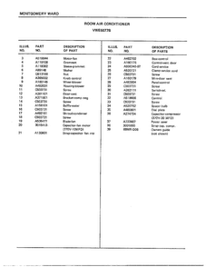 Room Air Conditioner Page 4 Diagram and Parts List for 5077B  Frigidaire Air Conditioner