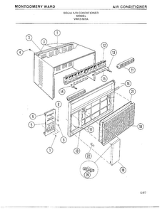 Air Conditioner Diagram and Parts List for 5167A  Frigidaire Air Conditioner