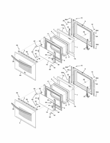 Doors Diagram and Parts List for 79049442410  Kenmore Wall Oven