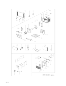 Recommended Spare Parts Diagram and Parts List for FFRE1833Q20  Frigidaire Air Conditioner