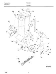Cabinet Diagram and Parts List for OEMF3-FRS26ZXHD2  Frigidaire Refrigerator